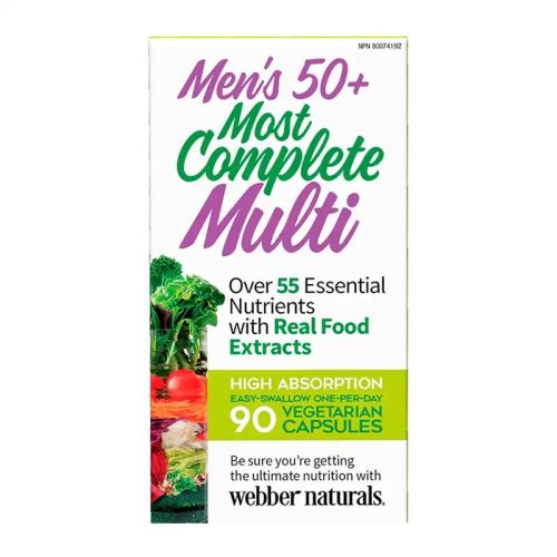 Webber Naturals Men's 50+ Most Complete Multi, 90 Veggie Caps