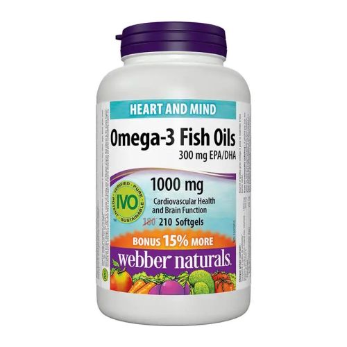 Webber Naturals Omega-3 1000mg, 180+30 Softgels