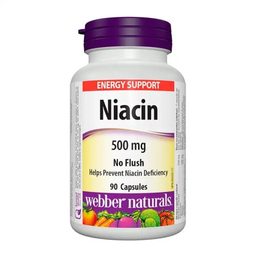 Webber Naturals Niacin No Flush 500mg, 90 Capsules