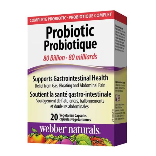 Webber Naturals Probiotic 80 Billion, 20 Veggie Caps