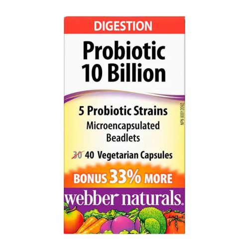 Webber Naturals Probiotic 10 Billion, 30+10 Veggie Caps