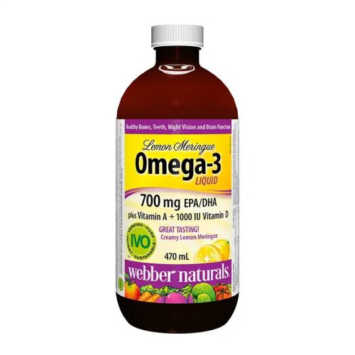 Webber Naturals Omega-3 Vitamin A + 1000 IU Vitamin D 700mg, 470mL