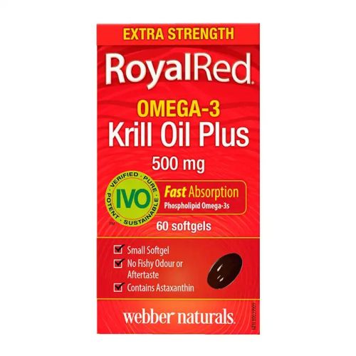 Webber Naturals RoyalRed Omega-3 Krill Oil Plus 500mg, 60 Veggie Caps