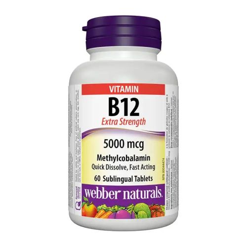 Webber Naturals Vitamin B12 Methylcobalamin 5000mcg, 60 Tablets