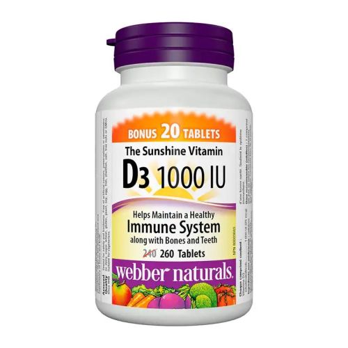 Webber Naturals Vitamin D3 1000 IU, 240+20 Tablets