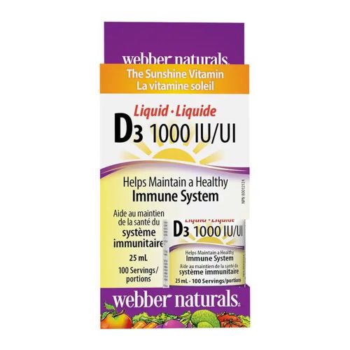 Webber Naturals Vitamin D3 1000 IU, 25mL