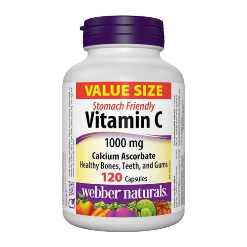 Webber Naturals Vitamin C Calcium Ascorbate 1000mg, 120 Capsules