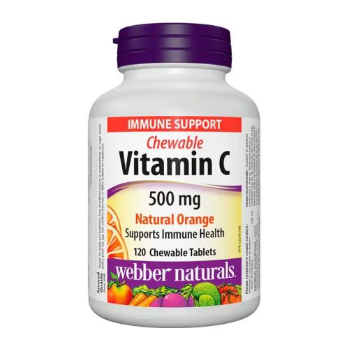 Webber Naturals Vitamin C 500mg Orange, 120 Chewable Tablets