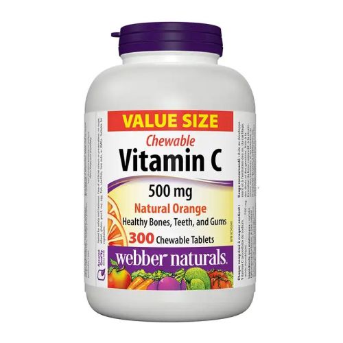 Webber Naturals Vitamin C 500mg Natural Orange, 300 Chewable Tablets
