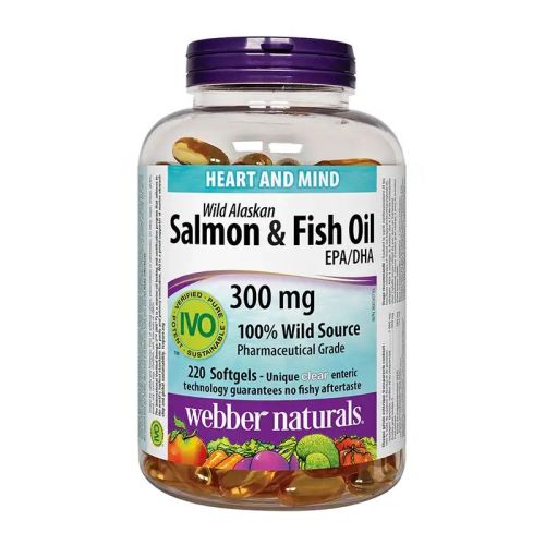 Webber Naturals Wild Alaskan Salmon & Fish Oil EPA/DHA 300 mg, 220 Softgels