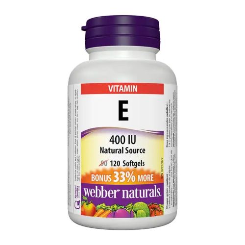 Webber Naturals Vitamin E 400 IU, 90+30 Softgel
