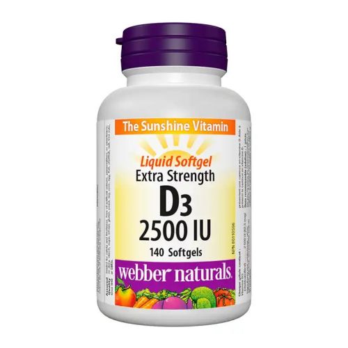 Webber Naturals Vitamin D3 2500 IU, 140 Softgels