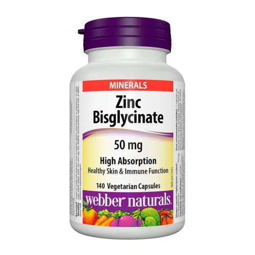 Webber Naturals Zinc Bisglycinate 50mg, 140 Veggie Caps