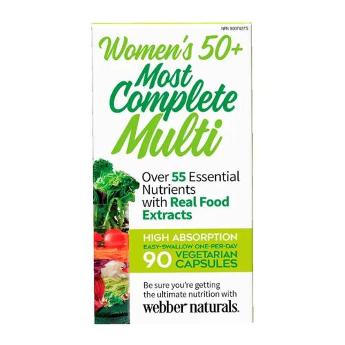 Webber Naturals Women's 50+ Most Complete Multi, 90 Veggie Caps