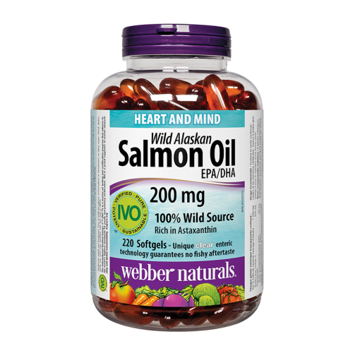 Webber Naturals Wild Alaskan Salmon Oil EPA/DHA 200 mg, 220 Softgels
