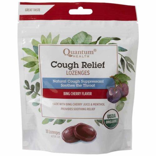 Quantum Health Cough Relief Organic Bring Cherry Flavor 18 Lozenges