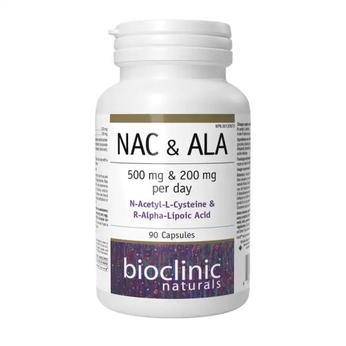 Bioclinic Naturals NAC & ALA 500 mg/200 mg, 90 Capsules