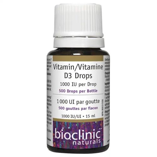 Bioclinic Naturals Vitamin D3 Drops 1000 IU/Drop, 15 mL