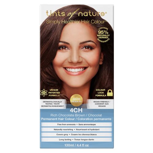 Tints of Nature Hair Colour Permanent Rich Chocolate Brown 4CH, 130mL