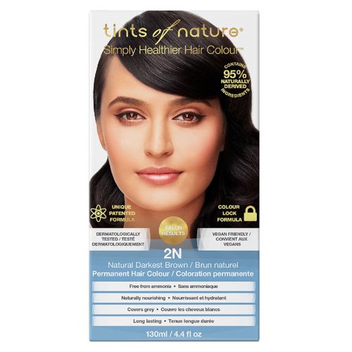 Tints of Nature Hair Colour Permanent Natural Darkest Brown 2N, 130mL