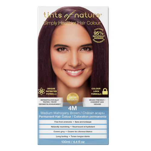 Tints of Nature Hair Colour Permanent Medium Mahogany Brown 4M, 130mL