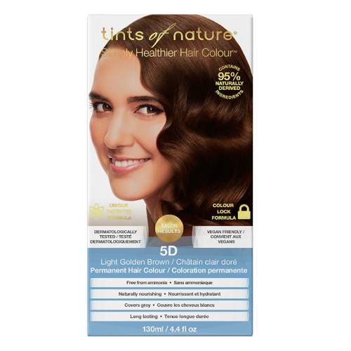 Tints of Nature Hair Colour Permanent Light Golden Brown 5D, 130mL