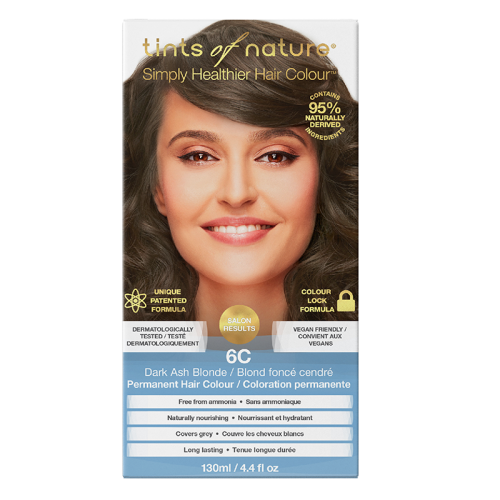 Tints of Nature Hair Colour Permanent Dark Ash Blonde 6C, 130mL