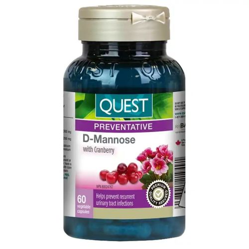 Quest D-Mannose with Cranberry, 60 Veggie Capsules