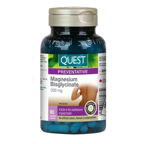 Quest Magnesium Bisglycinate 200mg, 90 Vegetable Capsules)