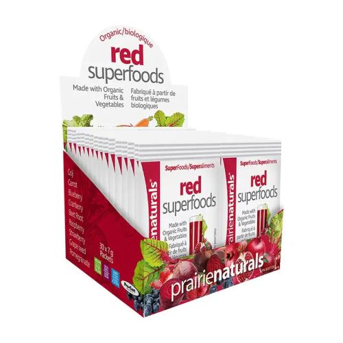 Prairie Naturals Organic Red SuperFoods Blend with Organic Beet & Pomegranate, 7g x 30 Packets