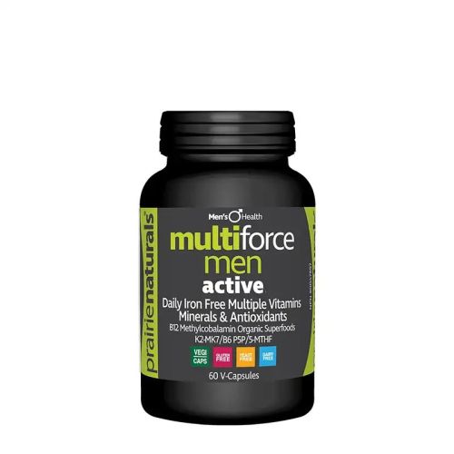 Prairie Naturals Multi-Force for Active Men Iron-Free Multivitamin & Mineral, 60 V-Caps