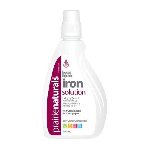 Prairie Naturals Liquid Ionic Iron Solution with Vitamin B12, 500mL