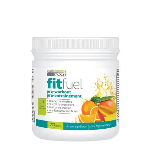 Prairie Naturals Fit Fuel Alkalinized Pre-Workout - Citrus Mango, 213g