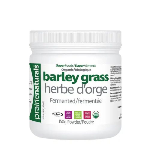 Prairie Naturals Fermented & Organic Barley Grass Juice Powder, 150 g