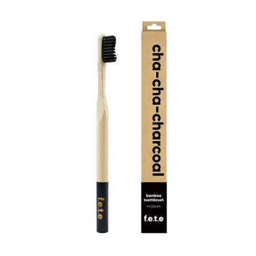 f.e.t.e Bamboo Toothbrush Cha Cha Charcoal, 1ct