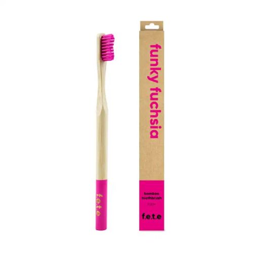f.e.t.e Bamboo Toothbrush Funky Fuchsia, 1ct