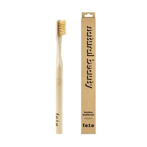 f.e.t.e Bamboo Toothbrush Natural Beauty Medium, 1ct