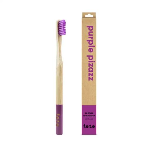 f.e.t.e Bamboo Toothbrush Purple Pizazz Medium, 1ct