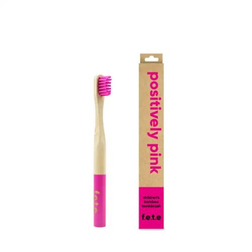 f.e.t.e. Children's Bamboo Toothbrush Pink, 1ct