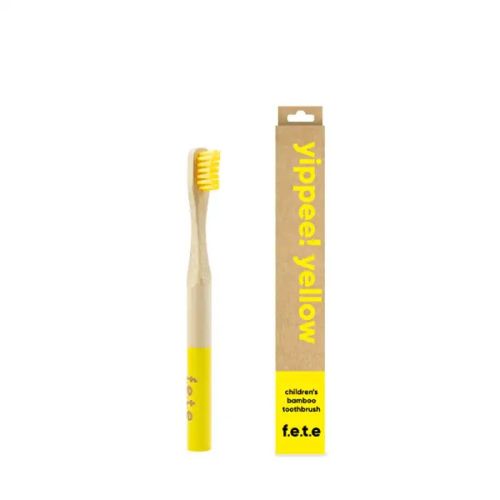 f.e.t.e. Children's Bamboo Toothbrush Yellow, 1ct