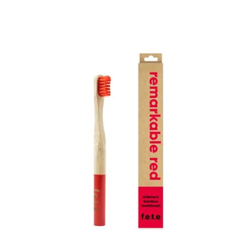 f.e.t.e Children's Bamboo Toothbrush Red, 1ct