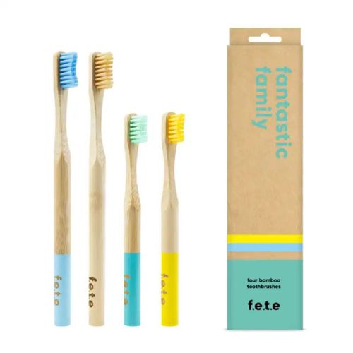 f.e.t.e Toothbrush Fantastic Family, 4 Pack