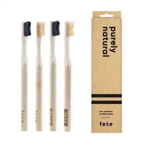 f.e.t.e Toothbrush Multipack Purely Natural, 4 Pack