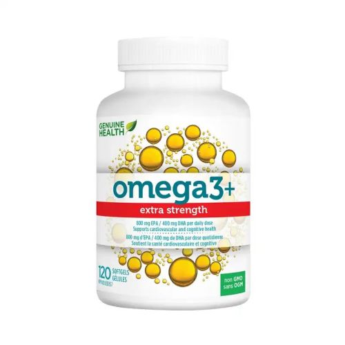 Genuine Health Omega3+  Extra Strength Softgels, 120 Softgels