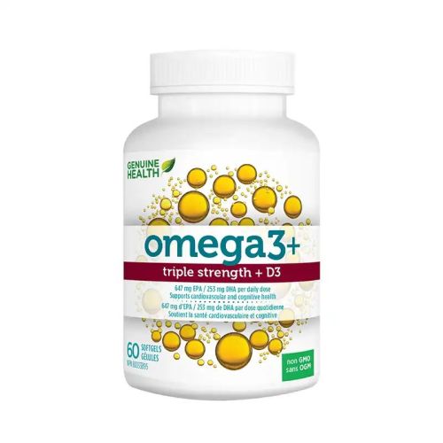Genuine Health Omega3+ Triple Strength+ D3, Softgels