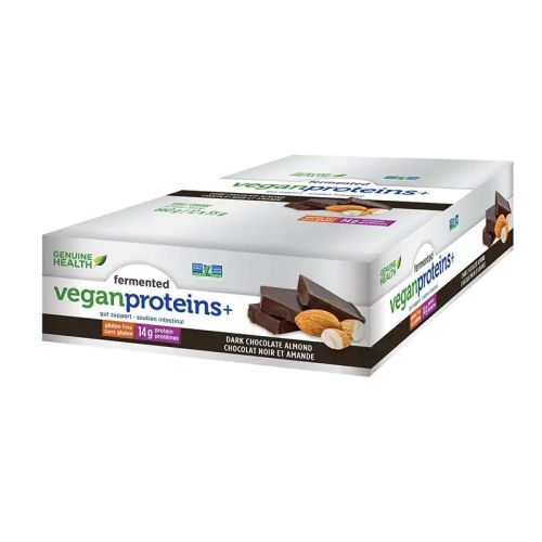 Genuine Health Vegan Protein Bar - Dark Chocolate Almond, 12 x 55g