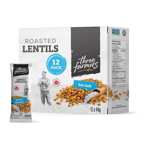 Three Farmers	Lentils - Sea Salt Snack Packs, 12 x 40g