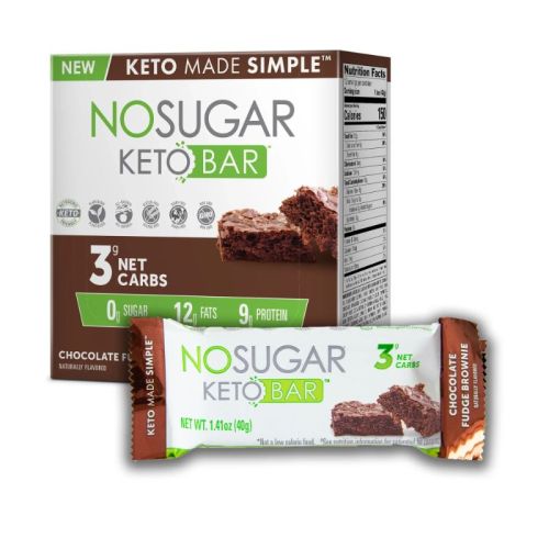 No Sugar Company Keto Bar Choc Fudge Brownie, 12 x 40g