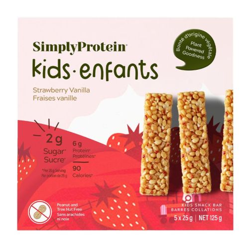Simply Protein Kids Snack Bar Strawberry Vanilla, 5x25g