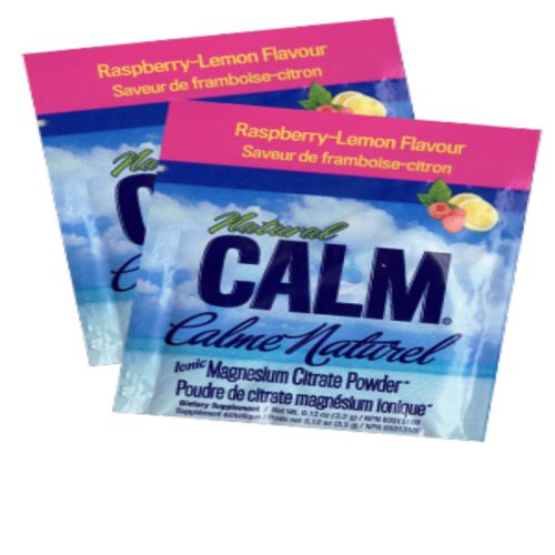 Natural Calm Magnesium Citrate Powder Raspberry Lemon Flavour,  packs of 10